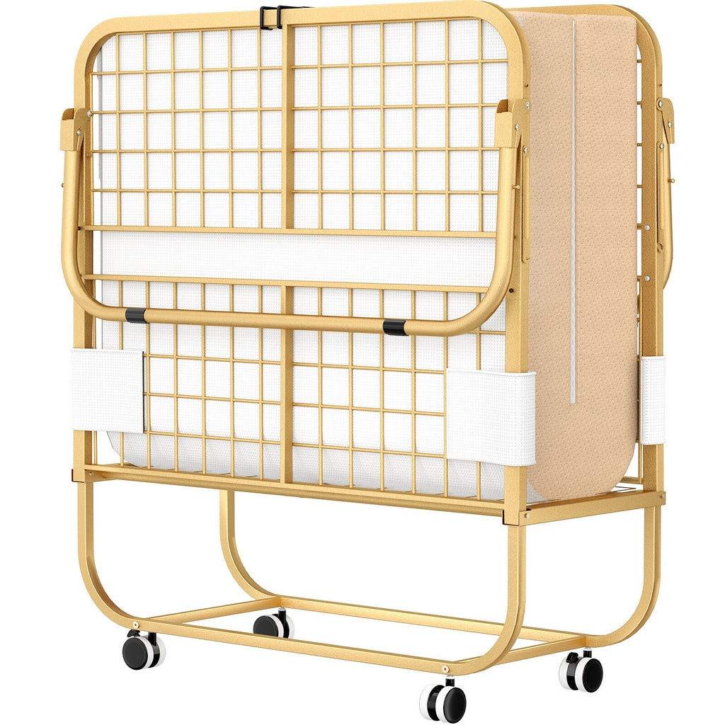 Lit pliant 38'' avec matelas, lit pliable portable avec housse de rangement