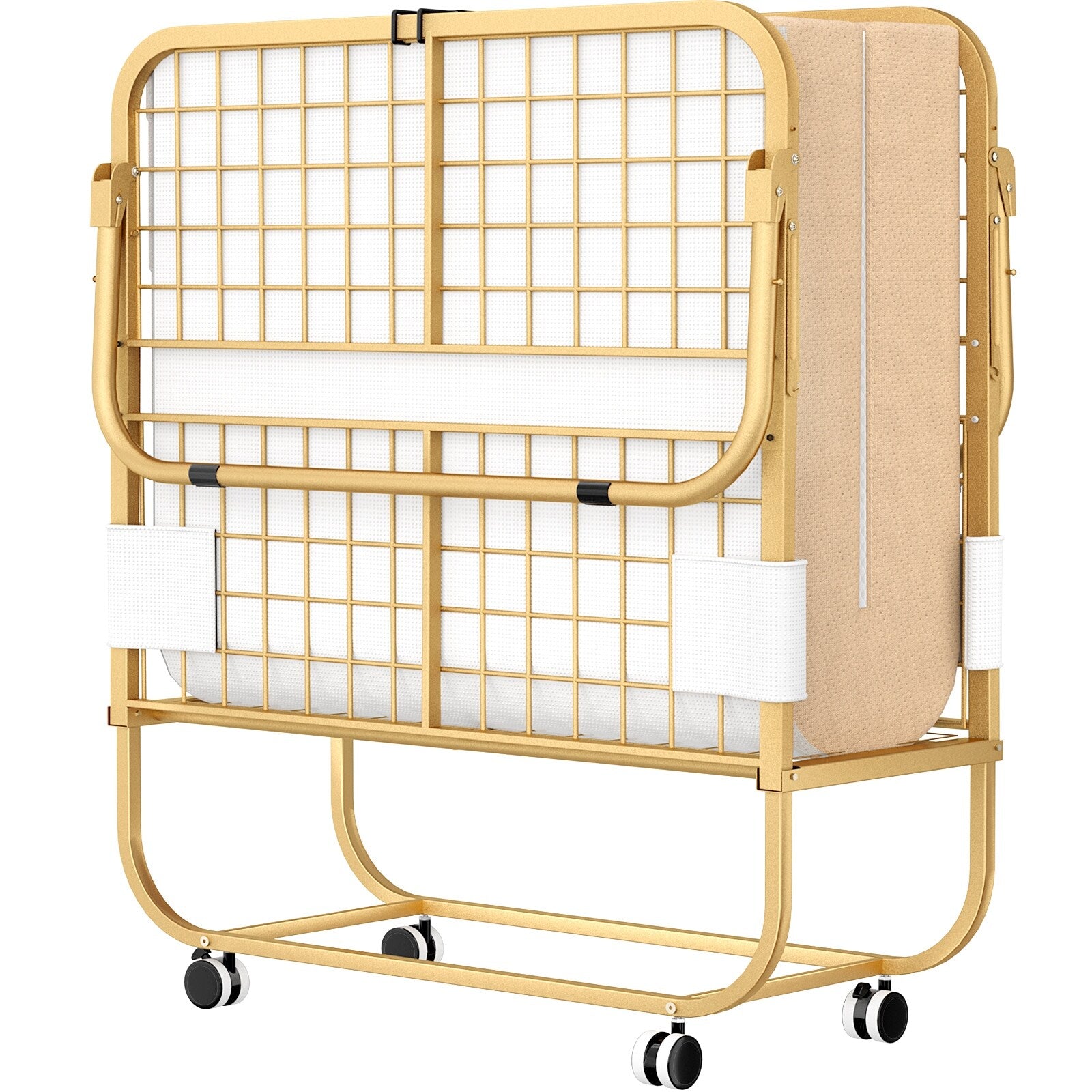 Lit pliant 38'' avec matelas, lit pliable portable avec housse de rangement