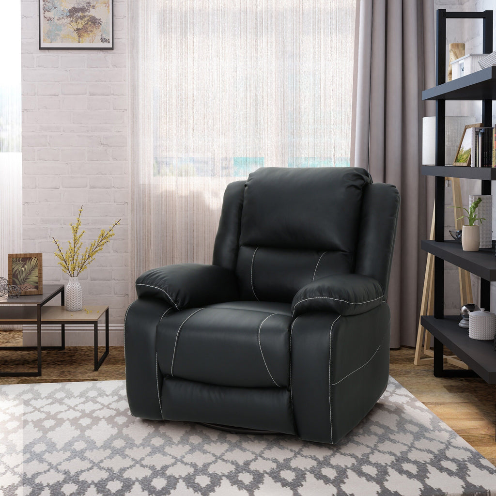 Fauteuil inclinable standard pivotant manuel en similicuir de 39 po de large