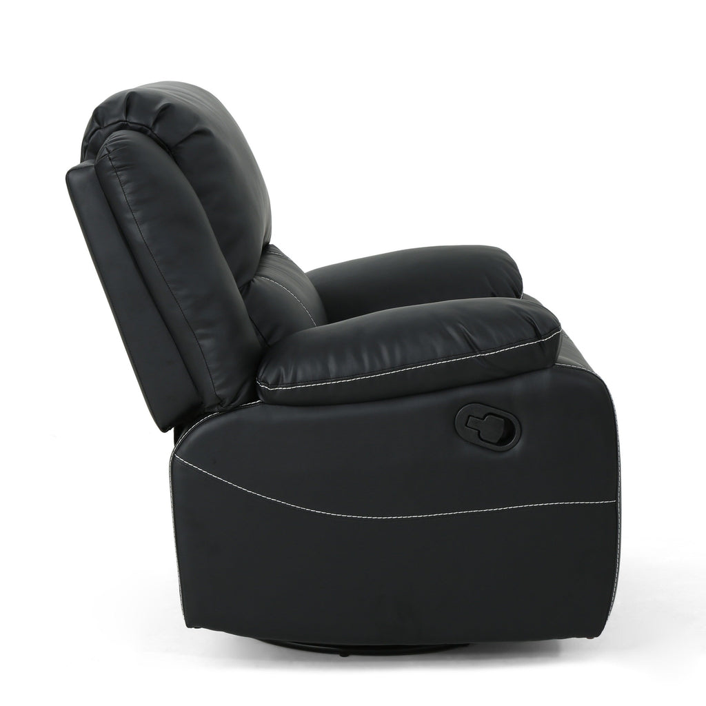 Fauteuil inclinable standard pivotant manuel en similicuir de 39 po de large