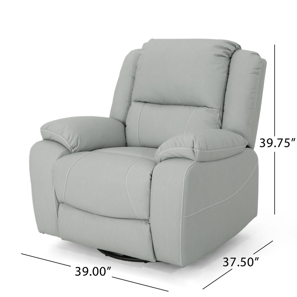 Fauteuil inclinable standard pivotant manuel en similicuir de 39 po de large
