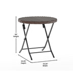 Ensemble de bistrot pliant 3 pièces en rotin PE pour intérieur/extérieur