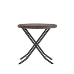 Ensemble de bistrot pliant 3 pièces en rotin PE pour intérieur/extérieur