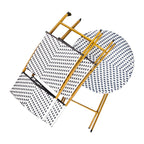 Ensemble de bistrot pliant 3 pièces en rotin PE pour intérieur/extérieur