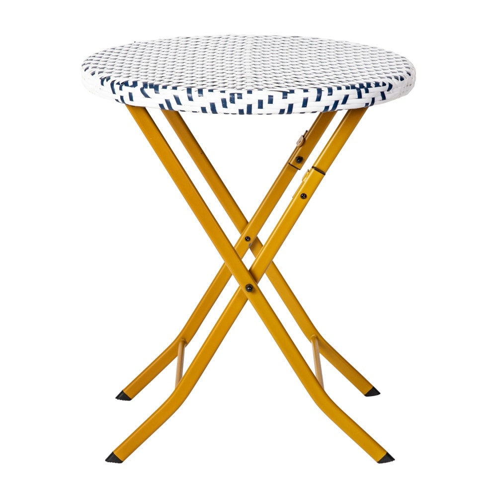 Ensemble de bistrot pliant 3 pièces en rotin PE pour intérieur/extérieur