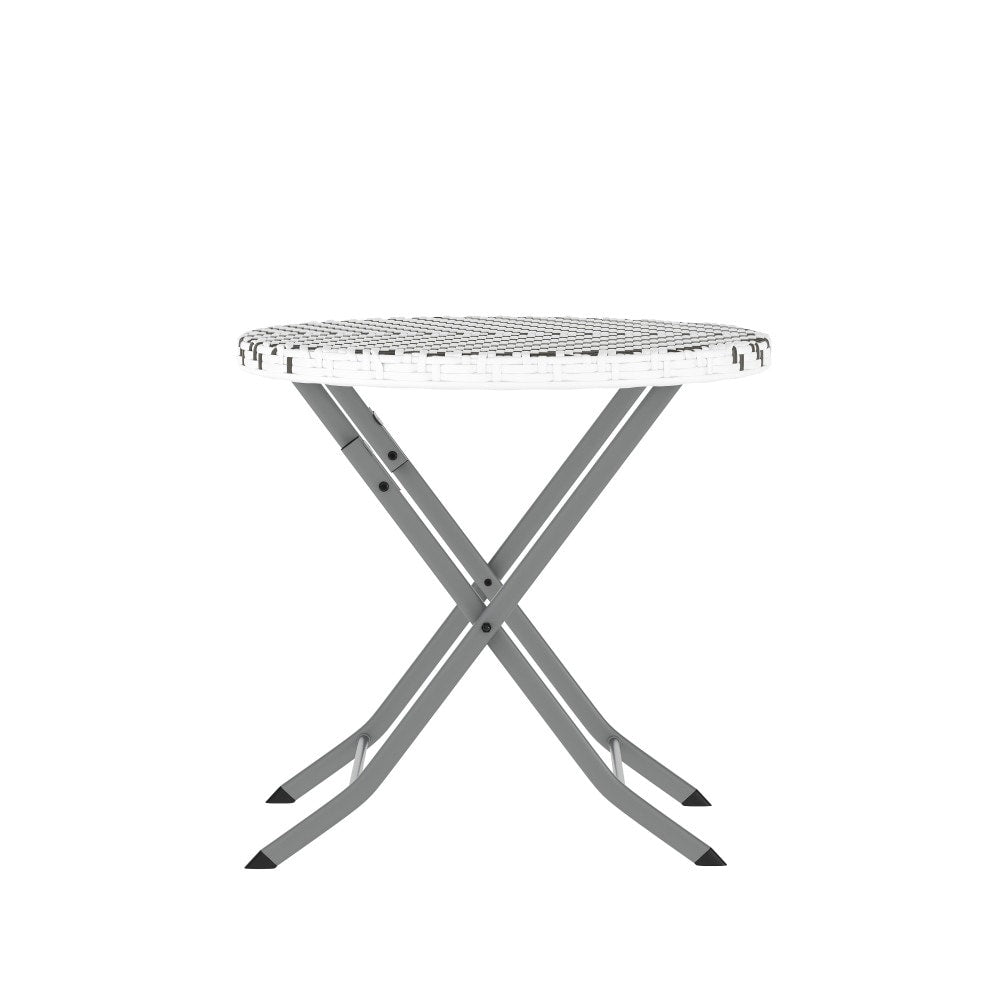 Ensemble de bistrot pliant 3 pièces en rotin PE pour intérieur/extérieur