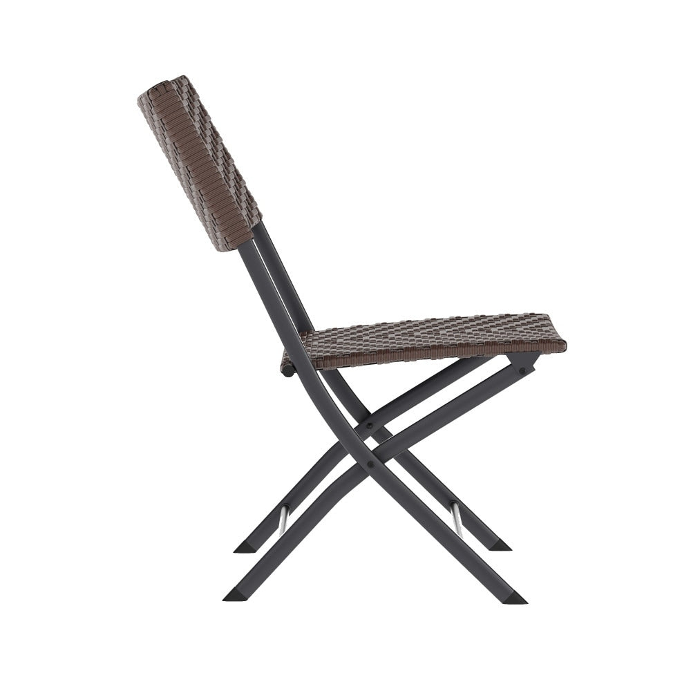 Ensemble de bistrot pliant 3 pièces en rotin PE pour intérieur/extérieur