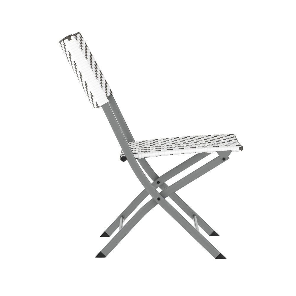 Ensemble de bistrot pliant 3 pièces en rotin PE pour intérieur/extérieur