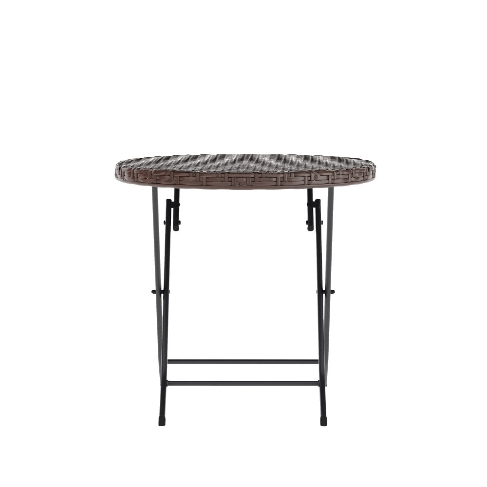 Ensemble de bistrot pliant 3 pièces en rotin PE pour intérieur/extérieur