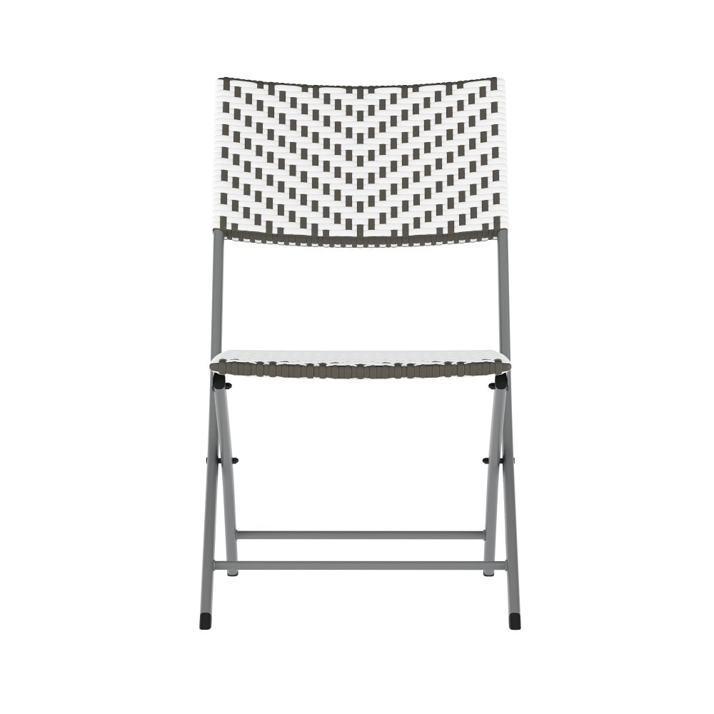 Ensemble de bistrot pliant 3 pièces en rotin PE pour intérieur/extérieur