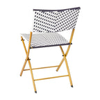 Ensemble de bistrot pliant 3 pièces en rotin PE pour intérieur/extérieur