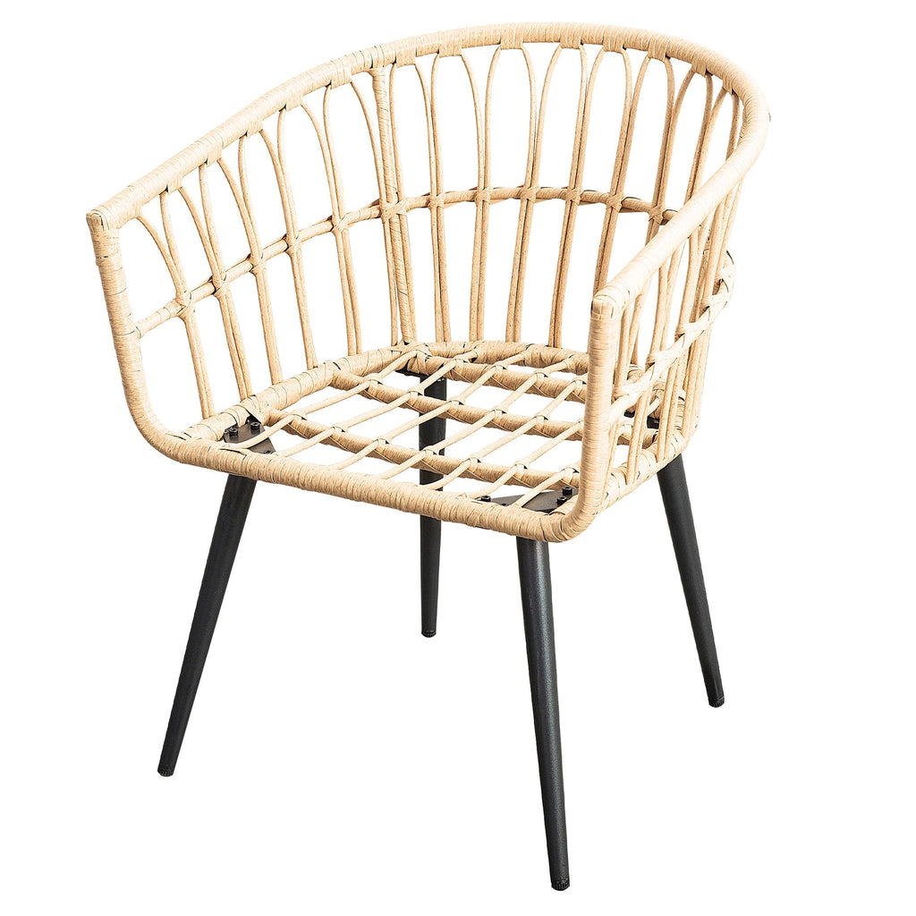 Ensemble de conversation pour patio en rotin et osier 3 pièces