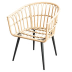 Ensemble de conversation pour patio en rotin et osier 3 pièces