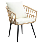 Ensemble de conversation pour patio en rotin et osier 3 pièces