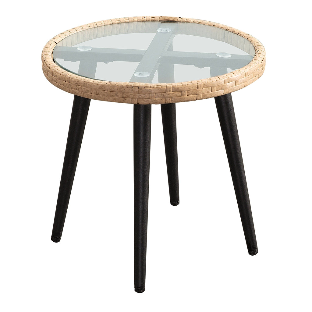 Ensemble de conversation pour patio en rotin et osier 3 pièces