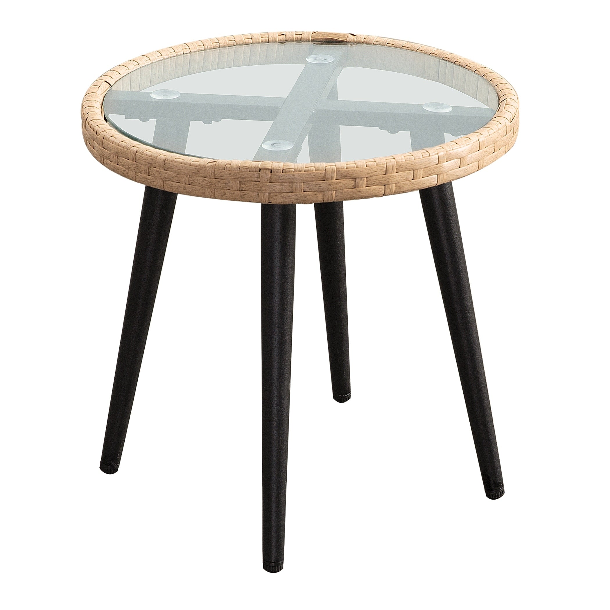 Ensemble de conversation pour patio en rotin et osier 3 pièces