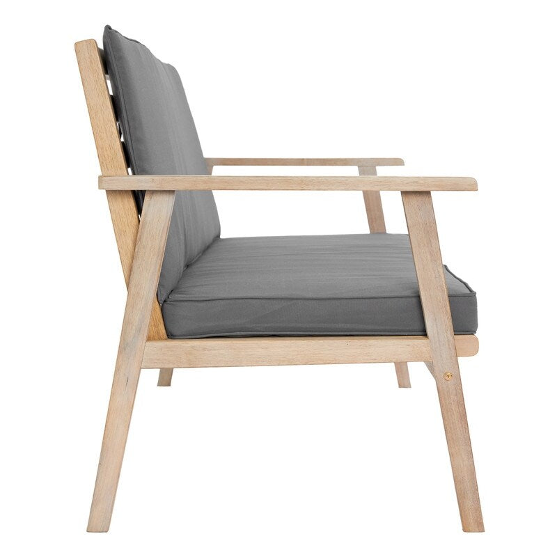Ensemble de salon de jardin en bois pour 4 personnes avec coussins
