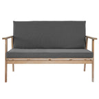 Ensemble de salon de jardin en bois pour 4 personnes avec coussins