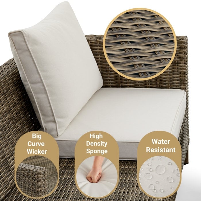 Ensemble de sièges d'extérieur pour 4 personnes avec coussins