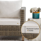 Ensemble de sièges d'extérieur pour 4 personnes avec coussins