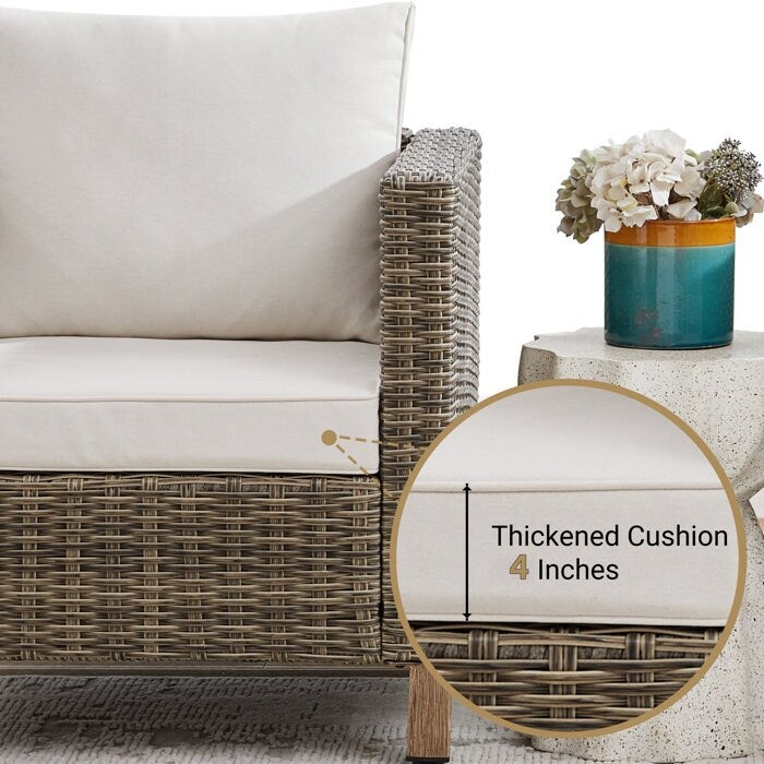 Ensemble de sièges d'extérieur pour 4 personnes avec coussins