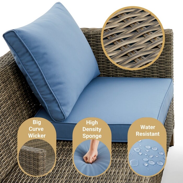 Ensemble de sièges d'extérieur pour 4 personnes avec coussins