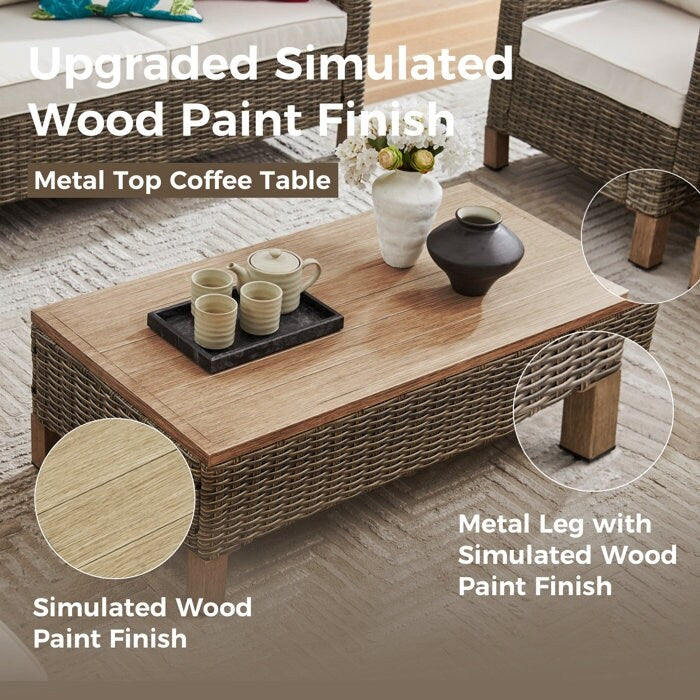 Ensemble de sièges d'extérieur pour 4 personnes avec coussins