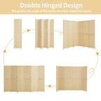 Paravent en bambou 4/6 panneaux, 1,8 m, amovible, pour séparation de pièce, écran de confidentialité pliable