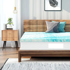 Surmatelas en mousse à mémoire de forme avec gel rafraîchissant de 10 cm et mousse ventilée CertiPUR-US