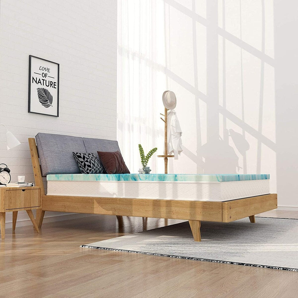 Surmatelas en mousse à mémoire de forme avec gel rafraîchissant de 10 cm et mousse ventilée CertiPUR-US