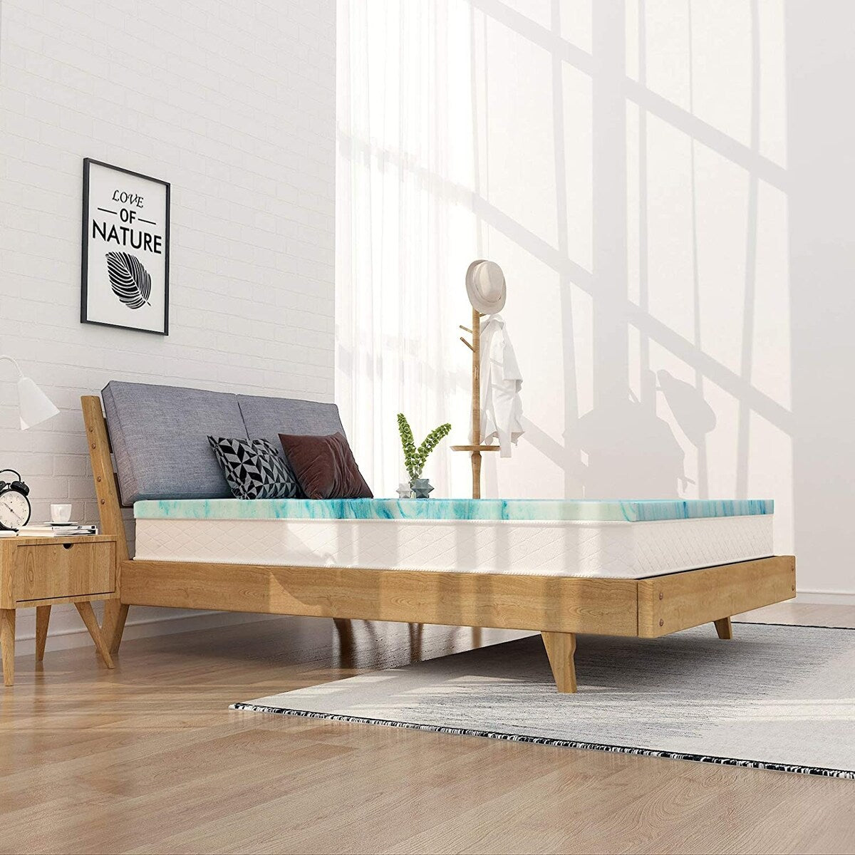 Surmatelas en mousse à mémoire de forme avec gel rafraîchissant de 10 cm et mousse ventilée CertiPUR-US