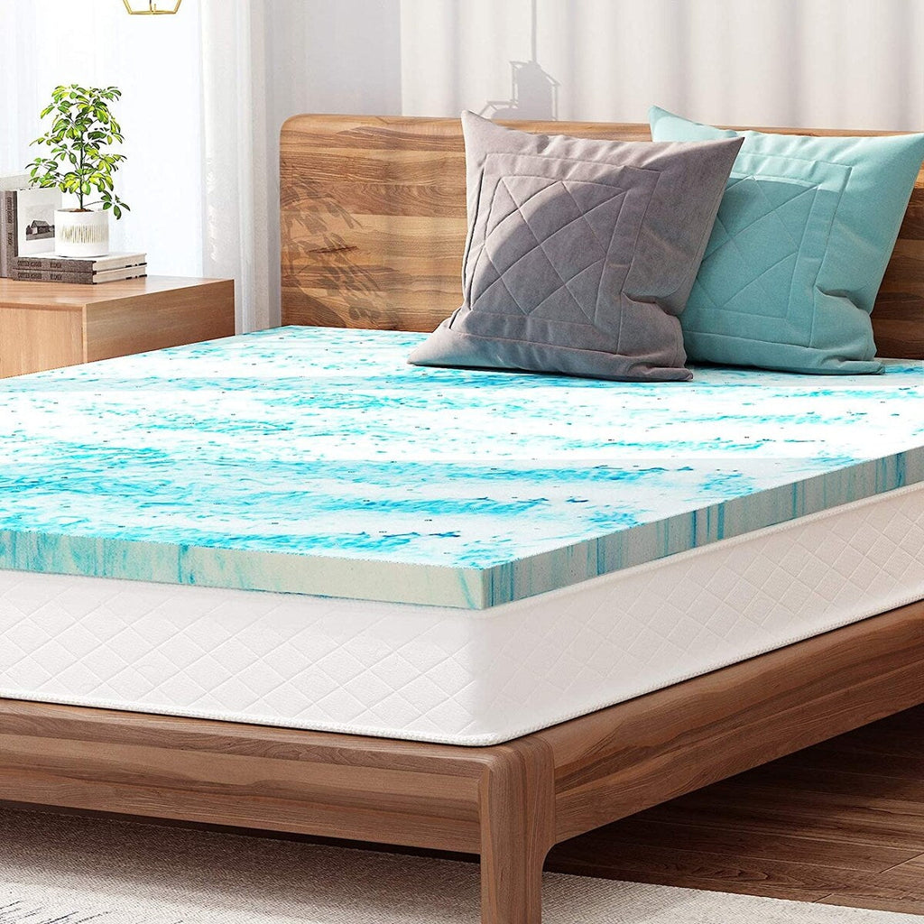 Surmatelas en mousse à mémoire de forme avec gel rafraîchissant de 10 cm et mousse ventilée CertiPUR-US