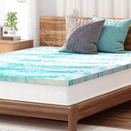 Surmatelas en mousse à mémoire de forme avec gel rafraîchissant de 10 cm et mousse ventilée CertiPUR-US
