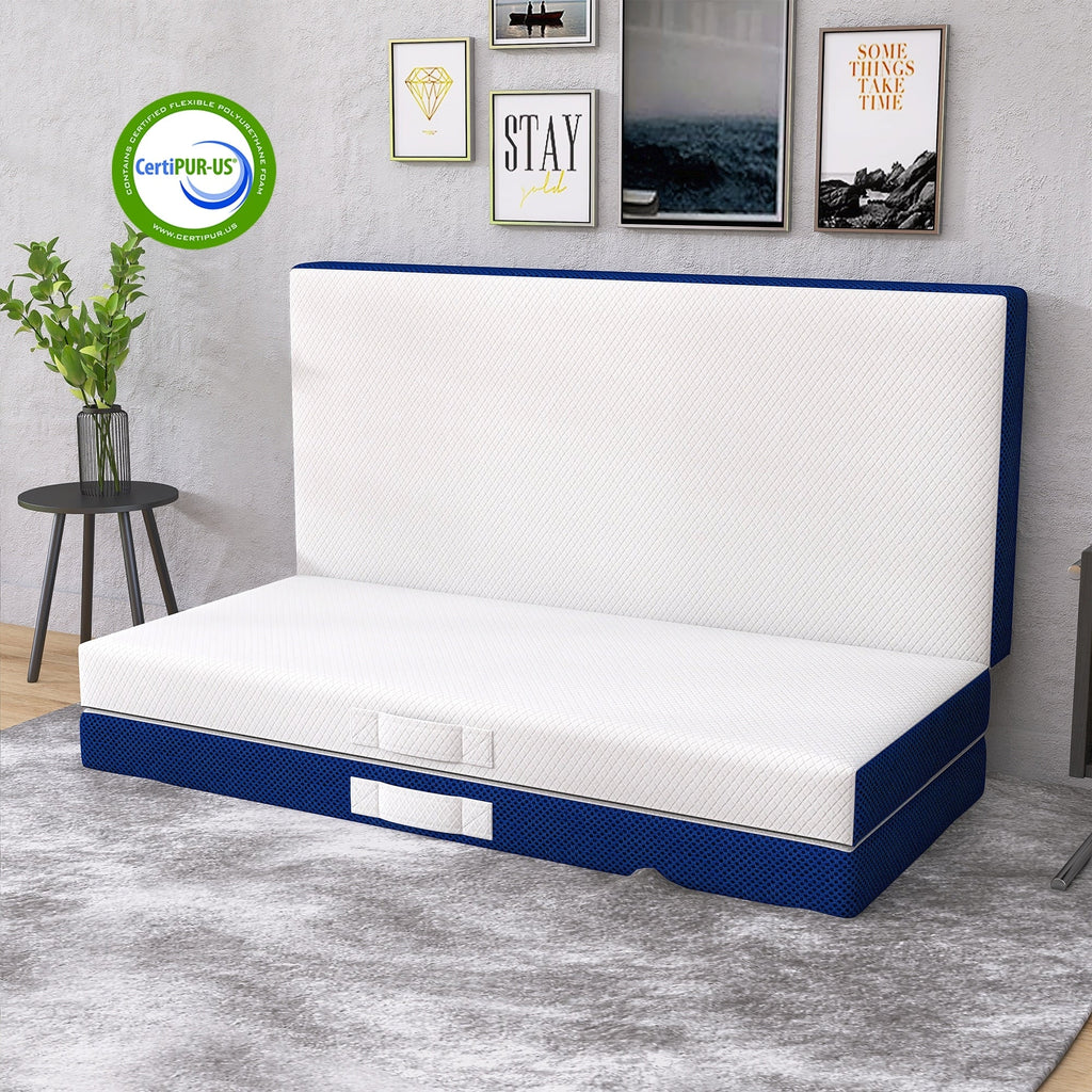 Matelas en mousse à mémoire de forme rafraîchissante à trois volets de 4 pouces