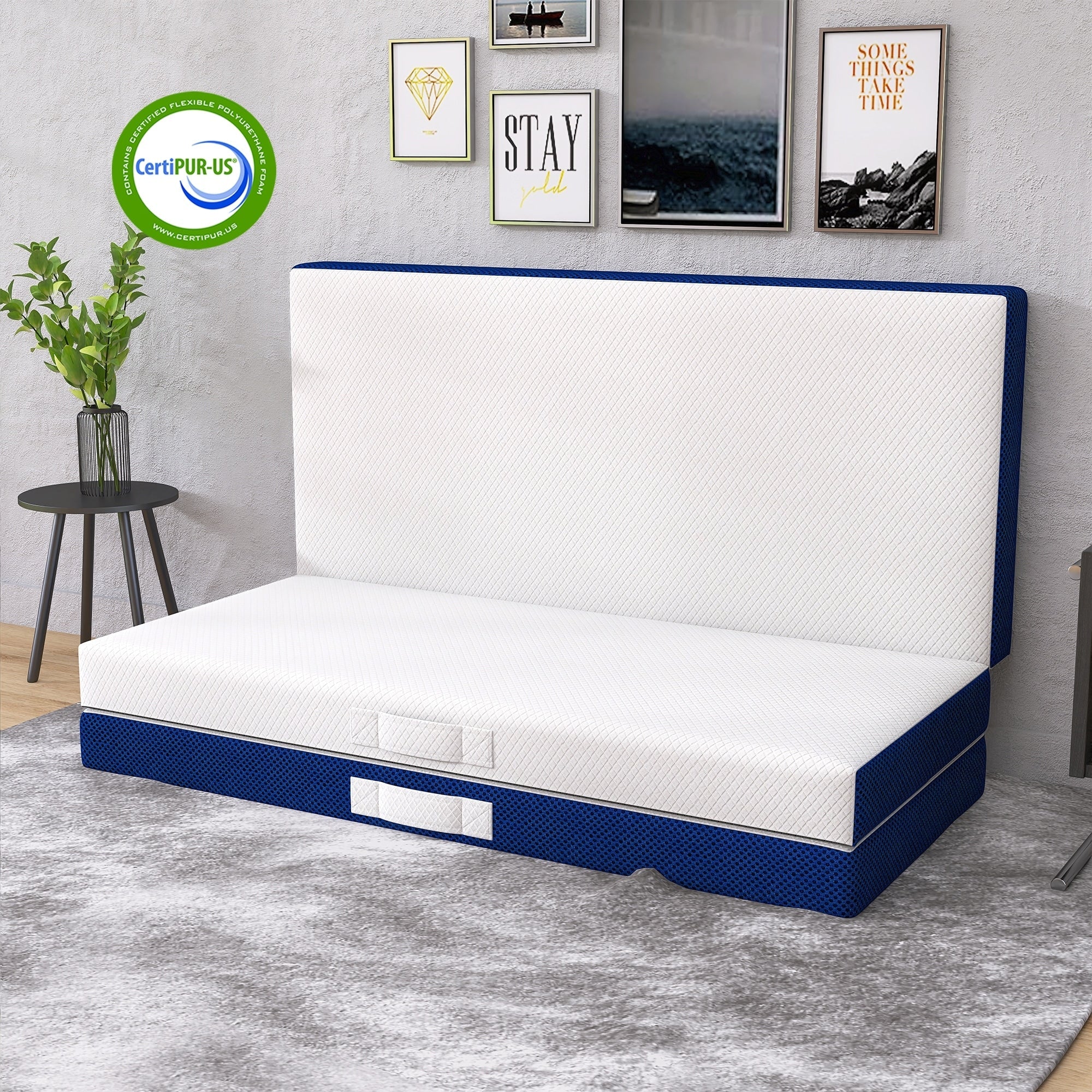 Matelas en mousse à mémoire de forme rafraîchissante à trois volets de 4 pouces