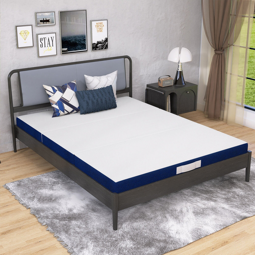 Matelas en mousse à mémoire de forme rafraîchissante à trois volets de 4 pouces