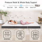 Matelas en mousse à mémoire de forme rafraîchissante à trois volets de 4 pouces