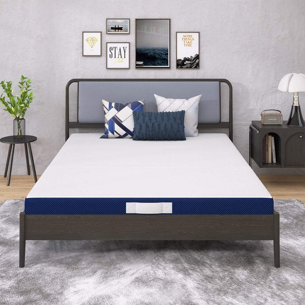 Matelas en mousse à mémoire de forme rafraîchissante à trois volets de 4 pouces