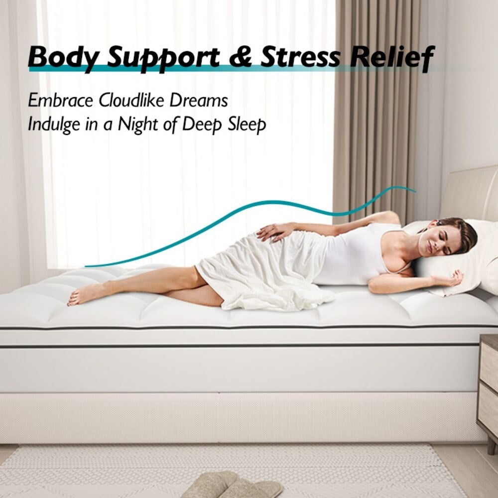 Housses de matelas en mousse à mémoire de forme blanches de 4 pouces