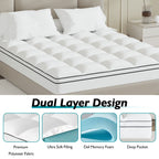 Housses de matelas en mousse à mémoire de forme blanches de 4 pouces