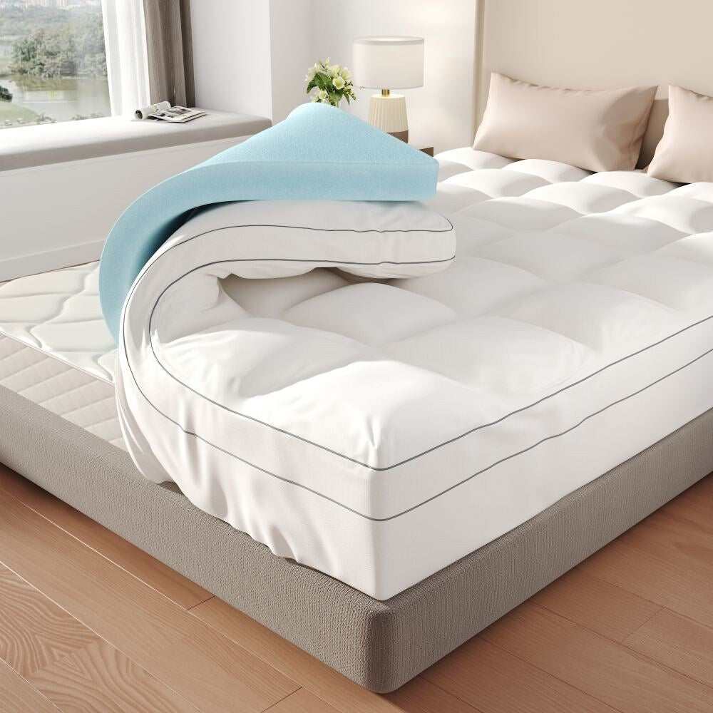 Housses de matelas en mousse à mémoire de forme blanches de 4 pouces