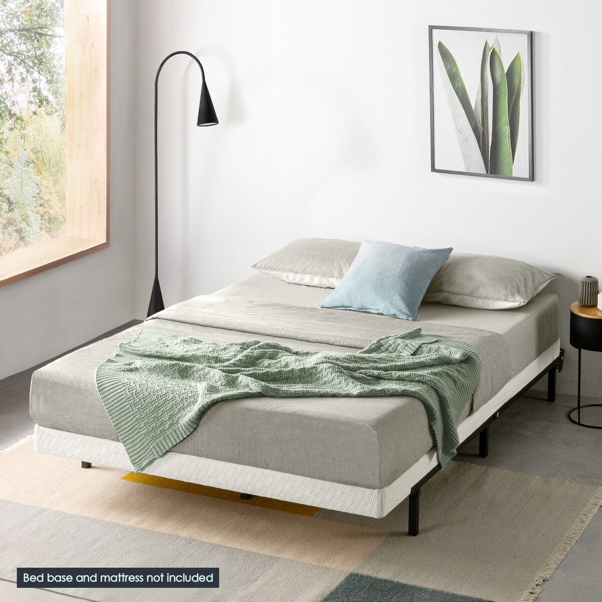 Support de matelas à sommier métallique de 4 et 7,5 pouces avec lattes en bois