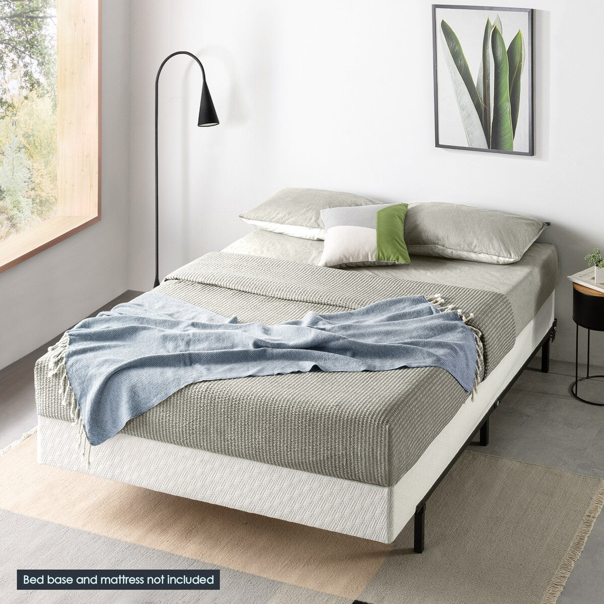 Support de matelas à sommier métallique de 4 et 7,5 pouces avec lattes en bois