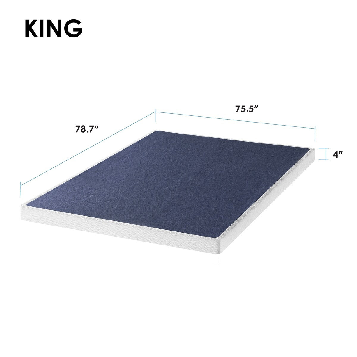 Support de matelas à sommier métallique de 4 et 7,5 pouces avec lattes en bois