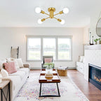 Plafonnier semi-encastré industriel à 4 lampes pour cuisine, salle à manger, chambre à coucher, bureau, salon - N/A