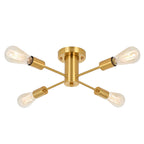 Plafonnier semi-encastré industriel à 4 lampes pour cuisine, salle à manger, chambre à coucher, bureau, salon - N/A