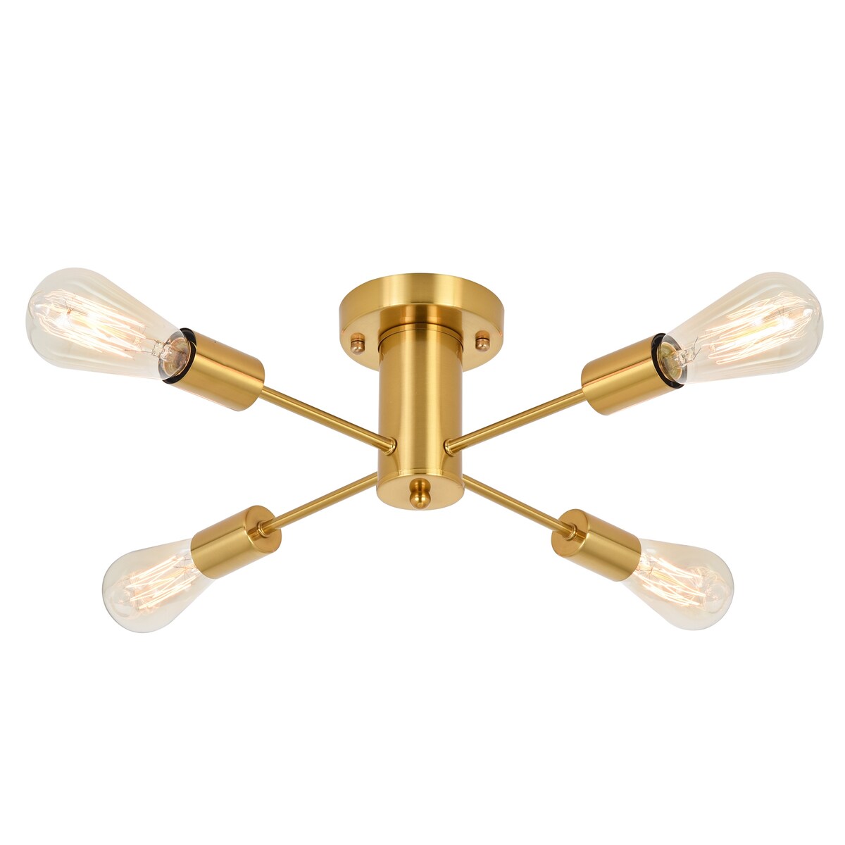 Plafonnier semi-encastré industriel à 4 lampes pour cuisine, salle à manger, chambre à coucher, bureau, salon - N/A