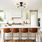 Plafonnier semi-encastré industriel à 4 lampes pour cuisine, salle à manger, chambre à coucher, bureau, salon - N/A