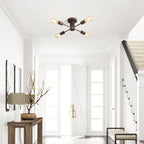 Plafonnier semi-encastré industriel à 4 lampes pour cuisine, salle à manger, chambre à coucher, bureau, salon - N/A