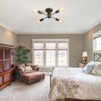 Plafonnier semi-encastré industriel à 4 lampes pour cuisine, salle à manger, chambre à coucher, bureau, salon - N/A